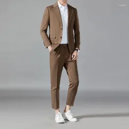 Men's Suits High-quality Business Suit (suit Western Pants) Fashion Casual British Style Slim Fit Dress Two-piece Set