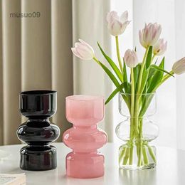 Vases Simplicity Glass Vase Riotous With Colour Modern Glass Small vase Table Decor Wedding Modern Home Decoration Living Room DecorL23/10/23