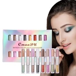 Eye Shadow Doubleended Eyeshadow Stick Waterproof Glitter Pen 16 Colors Creamy Highlighter Pencil 231023