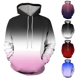 Men's Hoodies Hoodie Sweatshirt Mens Long Sleeve Pullovers Casual 3d Gradient Print Hooded Drawstring Pocket Pullover Jogging Jacket