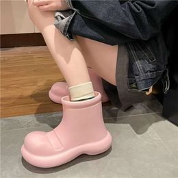 Ankle boots balenciashoes Brown Sugar Fruit Colour Rain Boots Anti slip Waterproof Thick Sole Student Short Sleeve Boots MTP1L