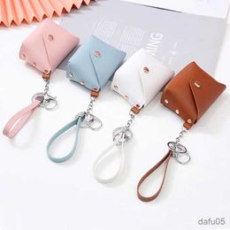 Handbags New Women Leather Wallet Mini Access Card Key Coin Purse Solid Color Bag Keychain Kids Purses Small Handbag Bag