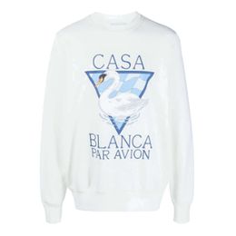 Casablanc Warm Tops 23AW swan pattern cotton Sweatshirt men and women sweaters New Casablanca Designer Fashion Loose Round Neck Printed Pullover Casual Top