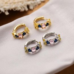 Hoop Earrings Mafisar Luxury Cubic Zircoina Inlay Wedding Jewellery Gold/Silver Colour Crystal Cute For Elegant Women Gift