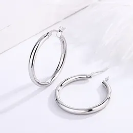 Stud Earrings S925 Silver Size For Women With Korean Personality And Temperament Round Ring