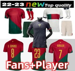 22 Portugal soccer jerseys KIDS KIT JOAO FELIX BERNARDO BRUNO RONALDO FERNANDES Portugieser 22 23 Portuguese BOYS football shirt8888