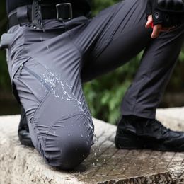 Men's Pants Men Summer Quick Dry Thin Outdoor Trekking Fishing Hiking Pants Waterproof Fleece Warm Military Tactical Cargo Skiing Trousers 231023