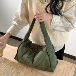 Evening Bags Women Cloud Shoulder Bag Korean Fashion Padded Quilted Handbag Soft Hobos Nylon Large Capacity Winter Trendy Cloth Purse