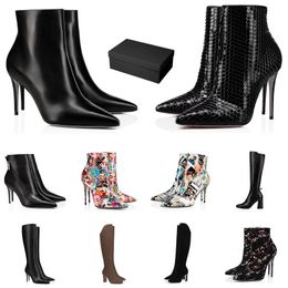Женские дизайнерские ботинки, женская обувь, кроссовки, женские ботильоны на высоком каблуке на платформе, черные, каштановые, темно-синие, из гладкой кожи, замши, зимние сапоги до щиколотки выше колена, резиновые сапоги Box