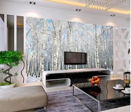 Wallpapers Custom 3d Po Wallpaper Winter Trees Snow Landscape Wall Decorative Paintings Living