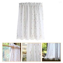 Curtain American Country Short Curtains Transparent Shower Farmhouse Half Cotton Floral