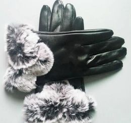 Gloves Leather Short Fleece Thickened Glove Trendy Vintage Solid Protective Gloves