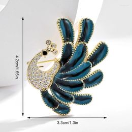 Brooches Luxury Jewellery Big Rhinestone Peacock Badge Vintage OL Accessories Phoneix Birds Lapel Pins Brooch For Women Clothing