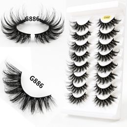 8Pairs/lot Russia Large Curvature DD Curl Volumes Natural False Eyelashes 3D Faux Mink Eyelashes Fluffy False Lashes Eyelashes Extensions