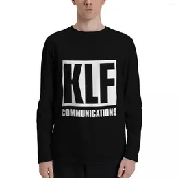 Men's Polos KLF Communications (white Bg Black Letters) Long Sleeve T-Shirts Sweat Shirts Hippie Clothes Mens Tall T