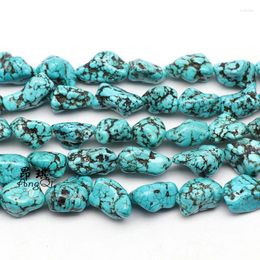 Beads 10-14mm Natural Irregular Raw Stone Green Turquoises Loose Sapcer For Jewellery Making DIY Bracelet Necklace Accessories