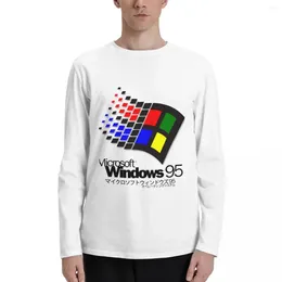 Men's Polos WINDOWS 95 (white/no Clouds) Long Sleeve T-Shirts Aesthetic Clothes Cute Tops Plus Size Mens Graphic Hip Hop