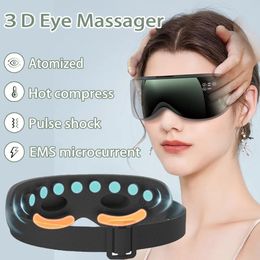 Eye Massager Electric 3D Steam Heating Vibration Care Instrument EMS Pulse Massage Relieve Eyes Fatigu Compress 231023