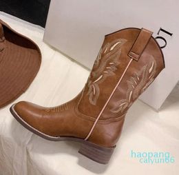 Embroidery vintage Martin boots for women new female network celebrity