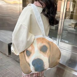 Evening Bags Handbag 2023 Japanese Women Cute Puppy Funny Canvas Bag Large Capacity Tote Women's Shoulder