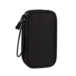 Storage Bags Data Line Bag Double-layer Design Zipper Carrying Protection For Hard Drive Earphone