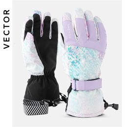 Ski Gloves Girls Boys Waterproof Warm Gloves Winter Professional Ski Gloves Snow Kids Windproof Skiing Snowboard Gloves Riding Gloves 231021