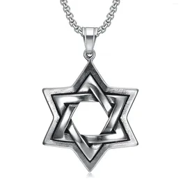 Pendant Necklaces Vintage Large Jewish 6 Point Star Of David Stainless Steel Necklace Chain