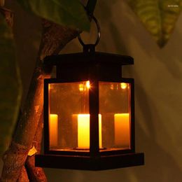 Lantern Lamp Solar Garden Light LED Rainproof Flameless Candle Outdoor Hanging