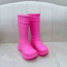 Ankle boots balenciashoes Fashion Rain Boots from Red Rubber Boots Thick Sole Fashion Boots Knee Length Boots IT4CL