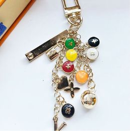high-end brand Designer Keychain Fashion Multi color gemstone keychain Purse Pendant Car Chain Charm Bag Keyring Trinket Gifts Accessories