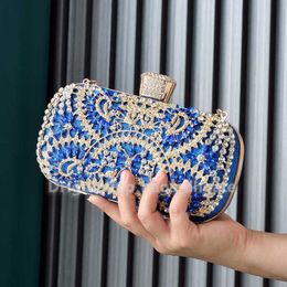 Handbags Clutch for Diamond Women Designer Gold Luxury Evening Brands Tote Bling Purses Rhinestone Mini Crossbody Bags 2024