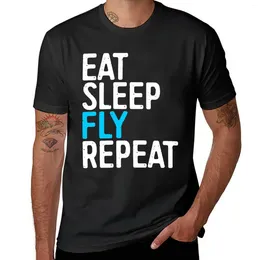 Men's Polos Eat Sleep Repeat T-Shirt Black T Shirts Quick Drying Shirt Sports Fan T-shirts Short Plain Men