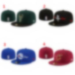 NEW Men's designer Fashion basketball team Classic Fitted Color Flat Peak Full Size Closed Caps Baseball Sports Fitted Hats In Size 7- Size 8 basketball team N-4