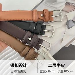 Belts Genuine Leather Belt With Versatile Design Retro Cowhide Decoration Jeans Casual Pants Korean Version Student Style