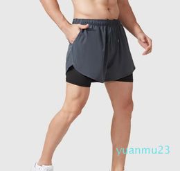 Running Shorts Summer Fake Two Piece Men Black Gym Basketball Bodybuilding Quick Dry Breathable Jogging