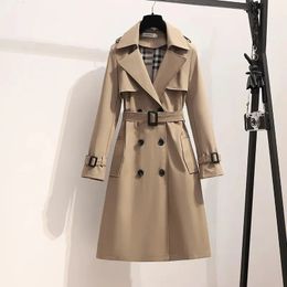 Kopa damski Płaszcze Kobiety i kurtki jesienne płaszcz środkowej długości Koreański pasek ubrań zimowych za 231023