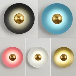 Wall Lamp Modern LED Lamps Round Iron Sconce Circle Lighting Fixture Lovely Colourful Living Room TV Home Decor Bedroom Bedside