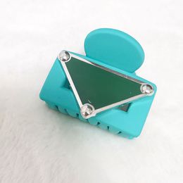 Quality French Inverted Triangle Mark Candy Color Rectangular Catch Gap Former Red Barrettes Temperament Back Head Hair Claw Head Accessories Female