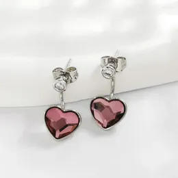 Stud Earrings Crystals From Austria Heart Studs For Female Valentine's Day Jewellery Gifts Top Quality Women Pierced