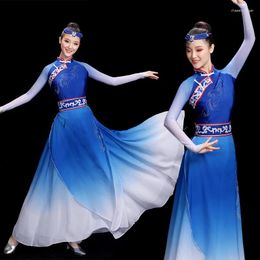 Stage Wear Tibetan Dance Performance Costume Female Mongolian Dress Chinese Dancewear Folk Ancient Festival Outfit