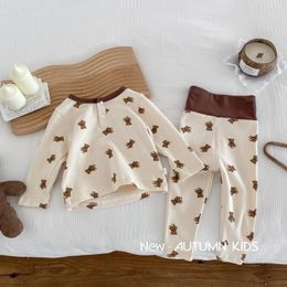 Clothing Sets Children's Home Two Piece Set Baby Full Print Cartoon Top High Waist Pants
