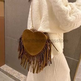 Cross Body Handmade ruffled women's soul bag suede Pu Leather tassel cross body bag large capacity women's travel money bagstylishhandbagsstore