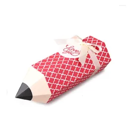 Gift Wrap 50pcs Creative Cartoon Pencil Candy Box Wedding Party Bag Folding Snack Packaging Color Favors For Guests