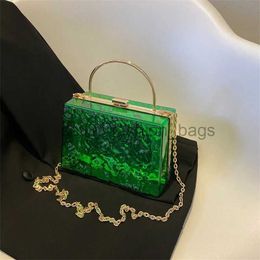 Cross Body Transparent Acrylic Box Women's and Bag 2023 Luxury Designer Women's Transparent PVC Soul Cross Body Bag Evening Club Walletcatlin_fashion_bags