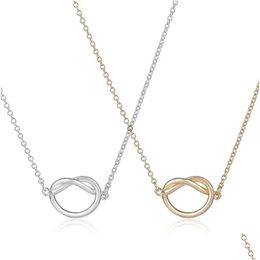 Pendant Necklaces Fashion Knot A Lovely Knotting Necklacespersonality Love Complex Collarbone Chain For Women Drop Delivery Jewelry P Dh0Sx