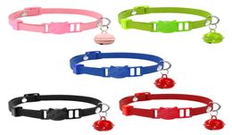 15pcs Quick Release Dog Cat Collar Soft Suede Leather Cats Kitten Collars With Bell For Small Cat Dog Kitten Puppy7359977