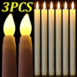 Candles 28cm LED Flameless Taper Candle Lights Battery Powered Long Light Electronic Tealight Lamps For Home Wedding Party Decor 231023