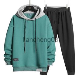 Men's Tracksuits Men Sweatshirts Sets 2 Piece Long Sleeved Sportswear Pullover Hoodies +Trousers Tracksuit Outfits Male Casual Jogger Sweat Suits J231023