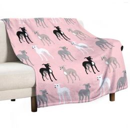 Blankets Italian Greyhounds Or Whippets Pink Pattern Throw Blanket For Sofa And Throws Sofas Of Decoration