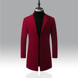 Woolen coat men's windbreaker winter coat men's medium Korean version loose and thickened Hrhoh
